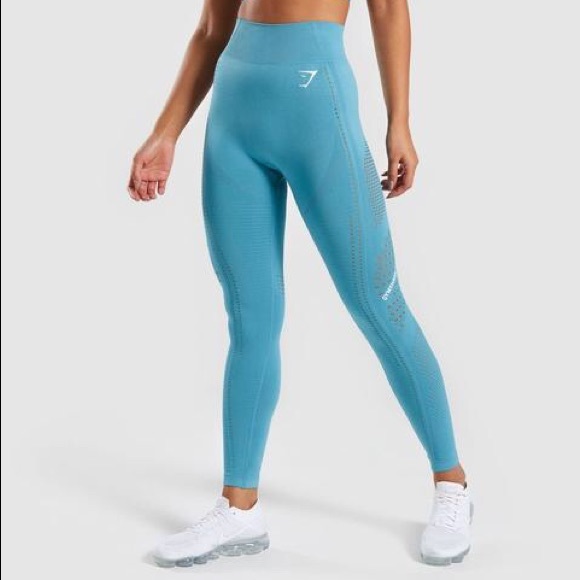 Gymshark Flawless Knit Tights Teal Size 
